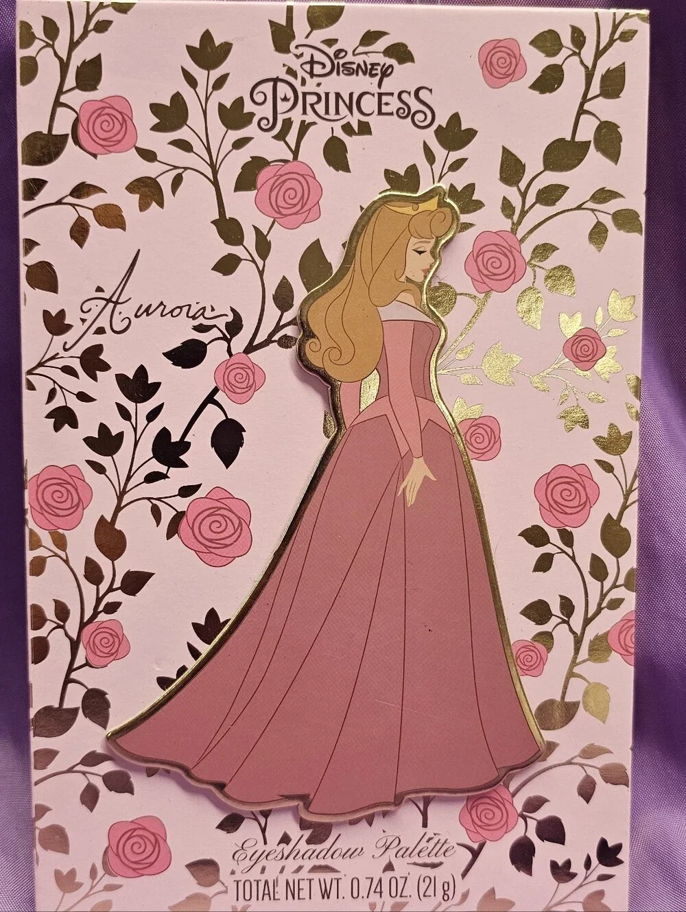 Disney Princess Aurora Pink and Gold Floral Eyeshadow Palette
